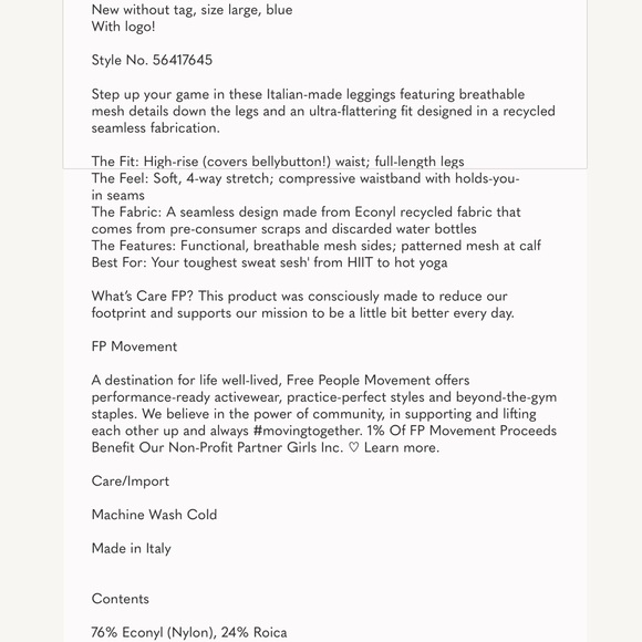 NWOT FP Movement Running Through My Mind Leggings - Picture 10 of 10